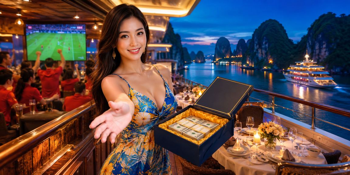 Hình ảnh vịnh Hạ Long gợi lên không gian nghỉ dưỡng cao cấp – liên kết với chương trình VIP và thưởng đặc biệt trên nm790